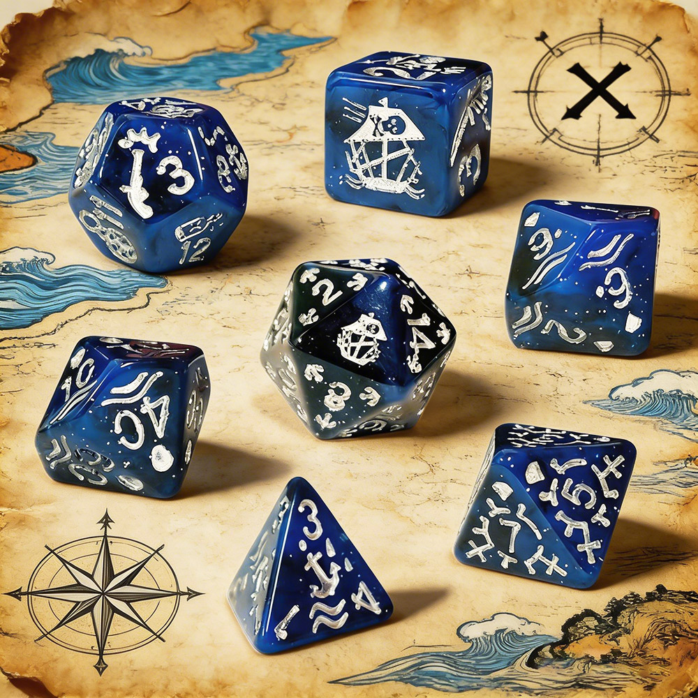 Набор из 7 игральных костей в  – обзор и цена Board Game Pirates
